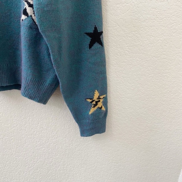 Ces Femme Sweater Size Small Teal & Purple Star - Picture 3 of 6